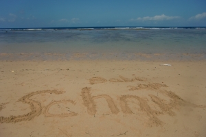 Bali writing sand